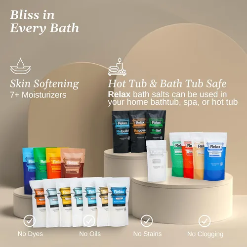 Miniatura 3 de Relax Spa & Bath, Epsom & Sales del Mar Muerto, sales de baño de aromaterapia para bañera de hidromasaje, baño o spa, infundidas con magnesio