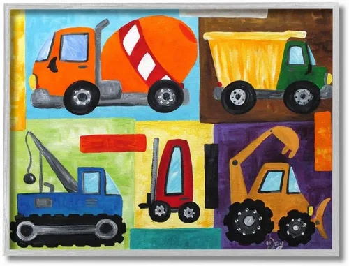 Miniatura 12 de Placa de pared The Kids Room by Stupell Aviones, trenes y automóviles, 16 x 20 pulgadas