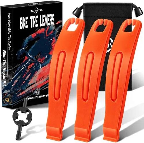 Miniatura 8 de SARDVISA Palancas de neumáticos de bicicleta Palancas de neumáticos ultra fuertes y cucharas de neumáticos de acero inoxidable, herramienta