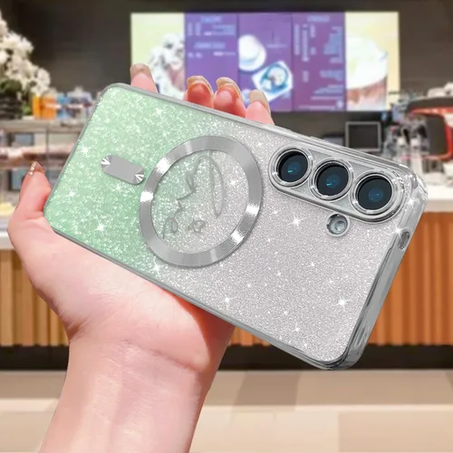 Miniatura 260 de ZONRW - Funda para Samsung Galaxy S22 Ultra magnética, para mujeres y niñas, cubierta trasera suave, lujosa, con corazón de amor, bling, degradado
