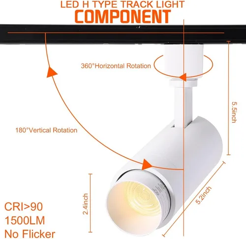 Miniatura 8 de Cabezales de iluminación LED H de 15 W, cabezal de luz de pista de enfoque para obras de arte de acento, luz de pista lineal tipo H -4000 K luz
