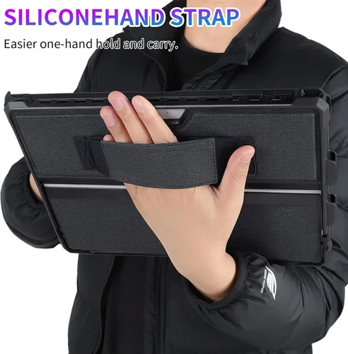 Miniatura 3 de Funda protectora resistente para Microsoft Surface Pro 7+/7/6/5/4/LTE de 12.3", con soporte para lápiz capacitivo y correa de mano, compatible