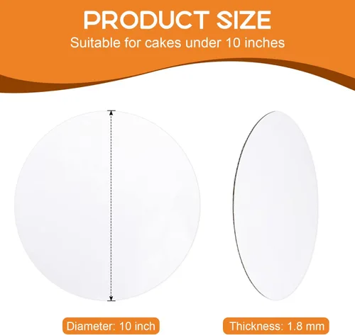 Miniatura 2 de 25 paquetes de soportes para tartas de 10 pulgadas, redondos, soportes para tartas blancos, círculos blancos para tartas, base de soporte circular