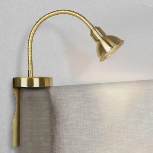 Solfres Luz de Lectura para Cabecera de Diseño Innovador Patentado. Luz Dorada para Libros sin Perforación para Lectura Nocturna. Lámpara LED Dorado
