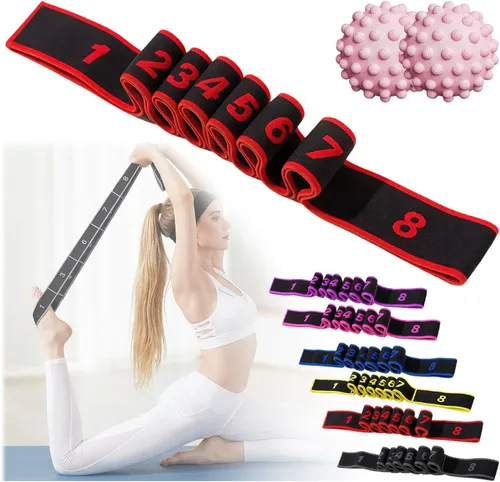 Miniatura 8 de Fitness Resistance Bands with Handles, Fitness Resistance Band for Stretching and Yoga, 8 Loops Elastic Exercise Bands, Exercise Resistance Bands