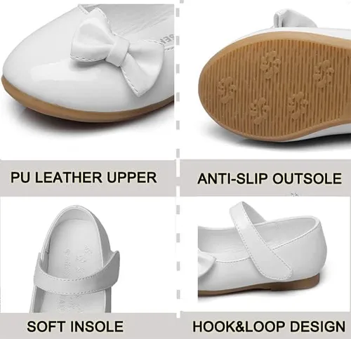 Miniatura 4 de Cixi Maxu E-Commerce.Co.Ltd Mary Jane Zapatos planos para niñas, zapatos de ballet de princesa, para boda, fiesta de cumpleaños, escuela