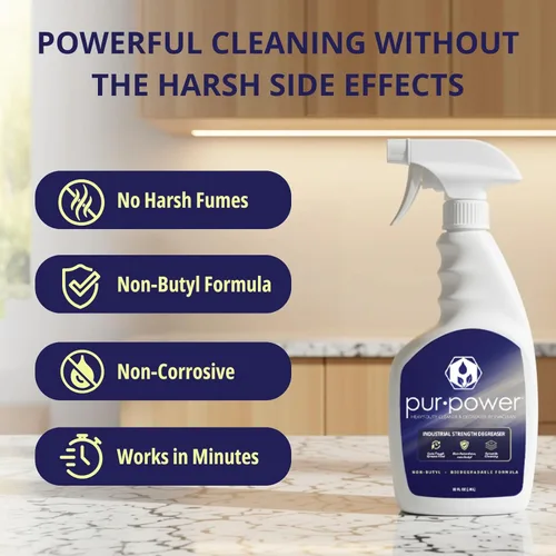 Miniatura 6 de EvaClean PurPower Limpiador y desengrasante - Listo para usar, paquete de 2 botellas de spray de 32 onzas líquidas cada una, resistente, fórmula sin
