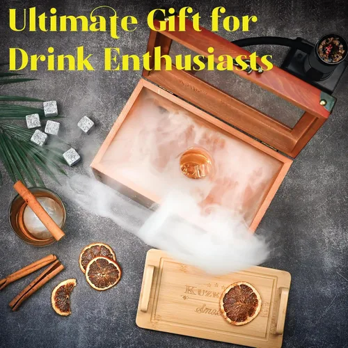 Miniatura 4 de Kit para ahumar cócteles - Kit ahumador para whisky con pistola ahumadora, caja ahumadora, astillas de madera de 6 sabores con piedras para whisky