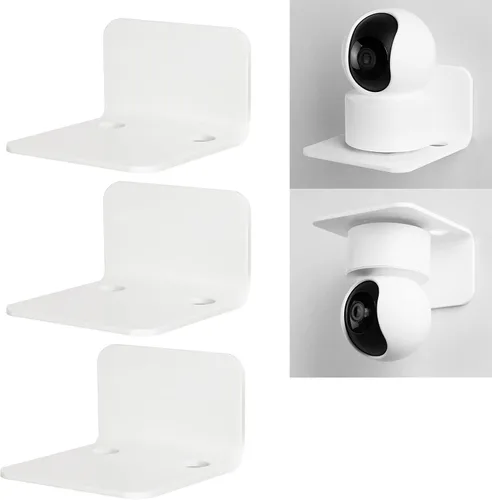 Miniatura 9 de OAPRIRE Juego de 3 estantes de pared flotantes de acrílico, sin taladros, con 10 cintas fuertes, estante adhesivo universal pequeño para cámaras