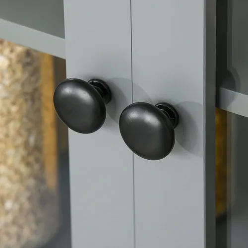 Miniatura 9 de HOMCOM Armario de cocina, gabinete de despensa de 70 pulgadas con puerta enmarcada de vidrio, armario de almacenamiento con estantes ajustables