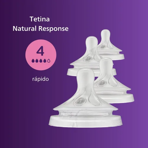 Miniatura 2 de Philips Avent Tetinas de respuesta natural, flujo rápido (flujo 4), paquete de 4, SCY964/44