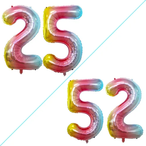 Miniatura 261 de Goer, conjunto de globos de papel aluminio para decoraciones de cumpleaños, globos de las letras de feliz cumpleaños y de números Oro