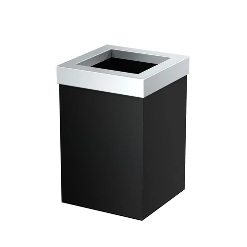 Miniatura 15 de Gatco Papelera Moderna Cuadrada, Combo Negro Mate y Latón Cepillado - Papelera de Acero Inoxidable con Tapa Extraíble, Resistente a Fugas, Capacidad