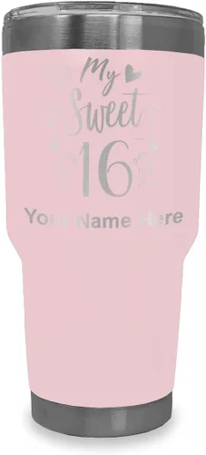 Miniatura 24 de LaserGram Taza aislada al vacío de 20 onzas, My Sweet 16, grabado personalizado incluido (gris)