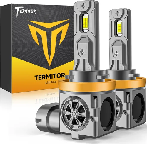 Miniatura 24 de Termitor Bombillas LED 9005/HB3, 30000 lúmenes, 800% ultra brillo, tamaño halógeno 1:1, blanco frío 6500K, vida útil de 10 años con ventilador