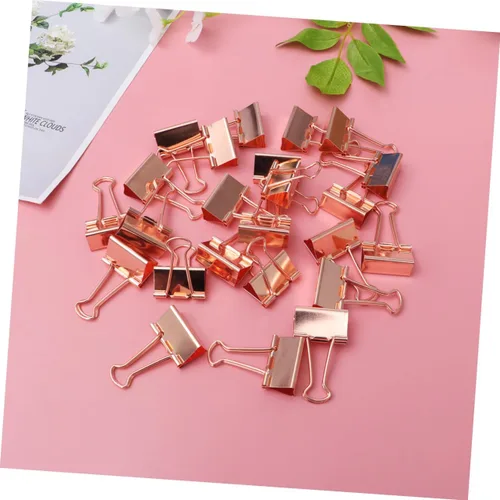 Miniatura 8 de Tofficu Clip para carpeta, 24 unidades, clips de archivo, clips de carpeta de papel, clips de carpeta de oficina, clip de carpeta Elliot de oro rosa