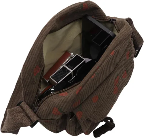 Miniatura 39 de Bolso cruzado de pana de fresa para mujeres y niñas, bonito bolso de mano con diseño de fresa, bolso de mensajero pequeño, bolso de hombro