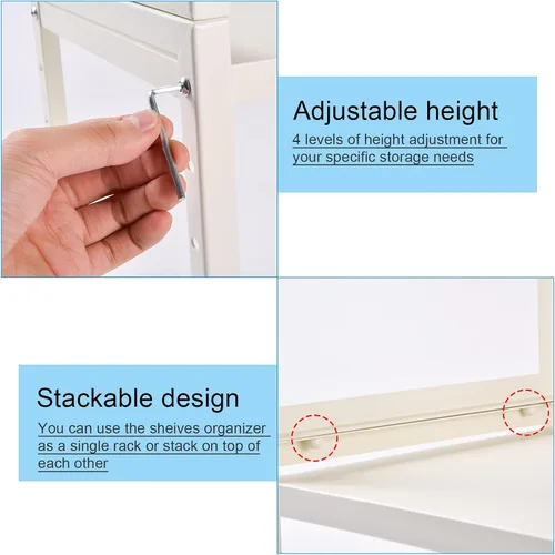 Miniatura 3 de Estante grande para especias, estante de almacenamiento expandible para gabinete, organizador de metal de acero apilable resistente para el hogar
