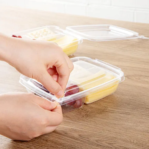 Miniatura 5 de Restaurantware Tamper Tek - Recipientes rectangulares para llevar de 11 onzas, 100 recipientes duraderos de plástico transparente congelable a