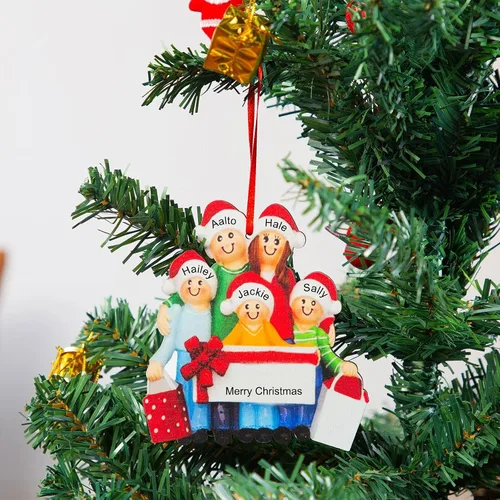 Miniatura 9 de Adornos de Navidad personalizados, nombres de familia, decoración de Navidad, decoración colgante de árbol, adorno de bendición de Feliz Navidad