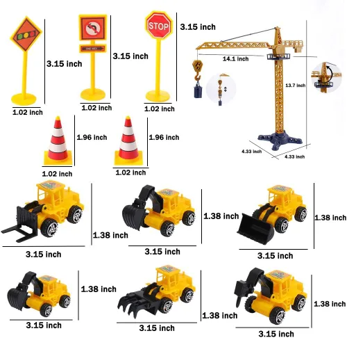 Miniatura 2 de Decoración para tartas de construcción, grúa grande, excavadora, tráfico, señales de tráfico, decoración de pasteles, suministros de fiesta