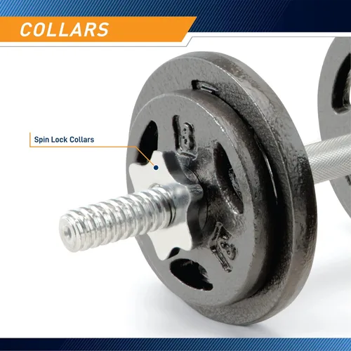 Miniatura 4 de Marcy Juego de mancuernas ajustables de 40 libras con collares para gimnasio en casa, culturismo, entrenamiento de pesas, entrenamiento de fuerza