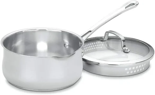 Cuisinart 419-18P Cacerola Vertedora de 2 Cuartos con Tapa Contour Cookware, Acero Inoxidable