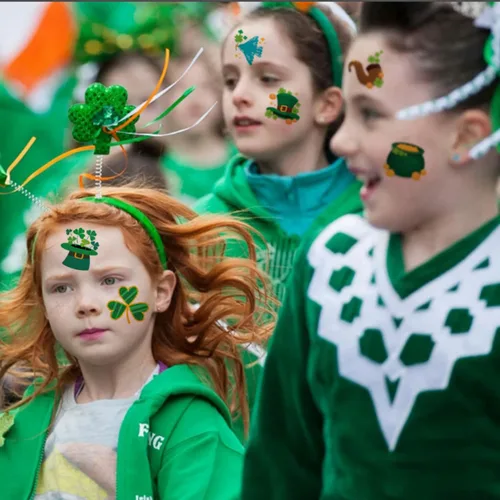 Miniatura 5 de CHARLENT Tatuajes temporales del día de San Patricio para suministros de fiesta de niños, 74 hojas individuales, tatuajes del día de San Patricio