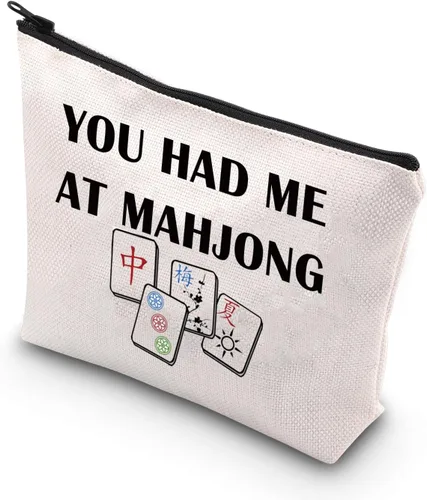 BDPWSS Divertido Mahjong Mahjong Bolsa de Mahjong Amante Regalo Mahjong Azulejos Bolsa Mahjong Chica Cosméticos Bolsa Mahjong Juego de mesa Bolsa de