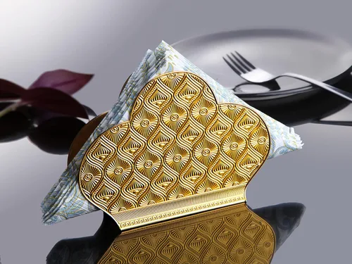 Miniatura 4 de Alisveristime Servilletero Zamac - Organizador decorativo elegante de metal para uso en mesa o encimera (dorado)