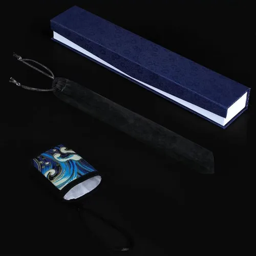 Miniatura 7 de Ventilador plegable de metal de defensa propia de 10 pulgadas, ventilador de tela de seda masculina, ventilador de aleación de acero de tungsteno