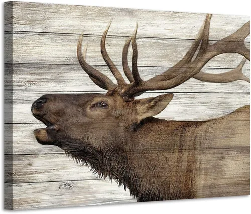 Miniatura 18 de Arte de pared enmarcado de bisonte americano, imagen rústica de vida silvestre, animales pintados, impresiones de búfalo, ilustraciones de madera