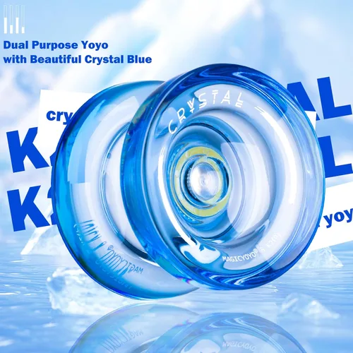 Miniatura 8 de MAGICYOYO Yo Yo de Cristal Profesional K2, Yoyo Responsivo para Niños de 8-12, Yo-yo de Plástico con Giro de Dedo para Trucos con Rodamiento No