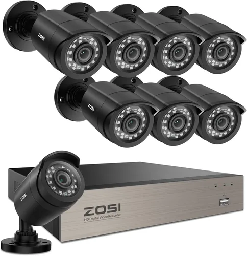 Miniatura 10 de ZOSI Sistema de cámara de seguridad CCTV 1080P HD TVI para el hogar y la oficina, cámara bnc de 2MP para exteriores e interiores, resistente a