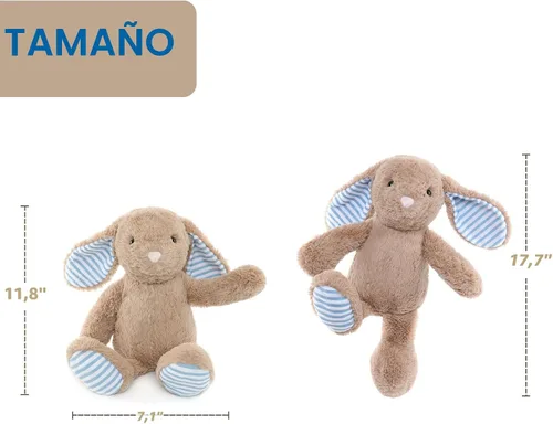Miniatura 6 de WEIGEDU Animales de Peluche de Conejo para Niños, Niñas, Regalos de Cumpleaños, Hora de Dormir, Navidad, Pascua Marrón