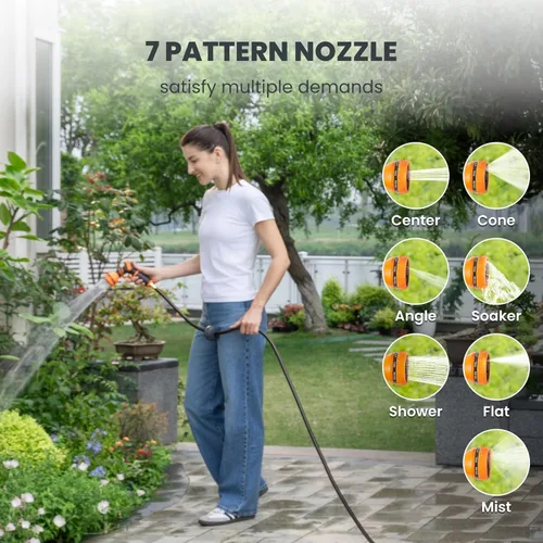 Miniatura 5 de Giraffe Tools - Carrete para manguera de jardín retráctil de 1/2 pulgadas x 130 pies, súper resistente, bloqueo a cualquier longitud, sistema
