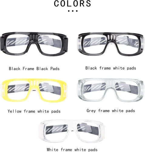 Miniatura 6 de SooGree Sports Glasses - Racquetball Goggles Basketball Football Eye Protective Almohadilla de nariz blanca con marco gris G8042