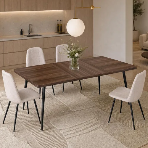Miniatura 10 de VASAGLE Colección MAEZO - Mesa de comedor extensible para 4/6/8, mesa de cocina con patas cónicas, transiciones curvas, para comedor, cocina