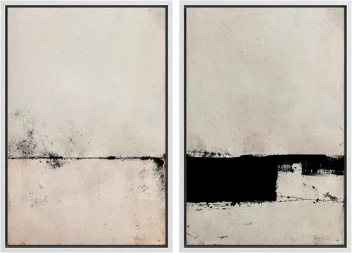 Miniatura 166 de SIGNWIN Lienzo enmarcado para pared, ilustraciones abstractas texturizadas en tonos beige terrosos, arte moderno, decorativo, contemporáneo
