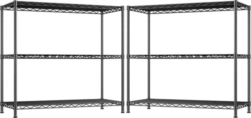 Miniatura 15 de DurayLoly Estantería de metal de 4 estantes, estantes de almacenamiento ajustables, estantes de garaje resistentes, estantería de alambre de acero