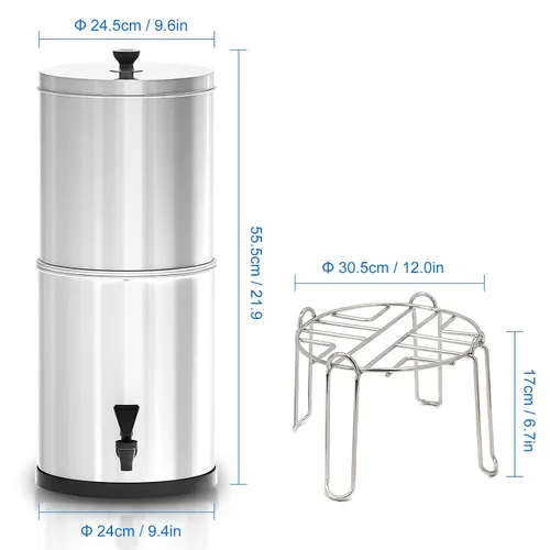 Miniatura 3 de Doorslay Sistema de filtro de agua por gravedad de 2.9 galones Cubo de filtración de agua para el hogar, campamento al aire libre, senderismo
