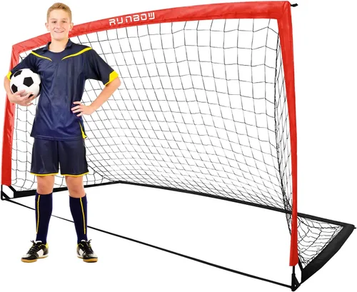 Portería de fútbol infantil de 9 x 5 pies con bolsa de transporte, red de fútbol plegable portátil para entrenamiento en el patio trasero, uso en