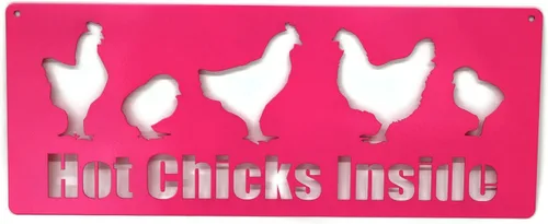 Miniatura 42 de Cartel de metal de cruce de pollo, 12.0 in de alto (amarillo oscuro, cruzado)