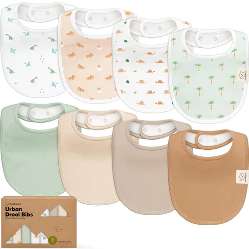 Miniatura 27 de Paquete de 8 baberos orgánicos para bebés niños, niñas - baberos de algodón suave para babear y dentición para bebé niña y niño, extra absorbentes
