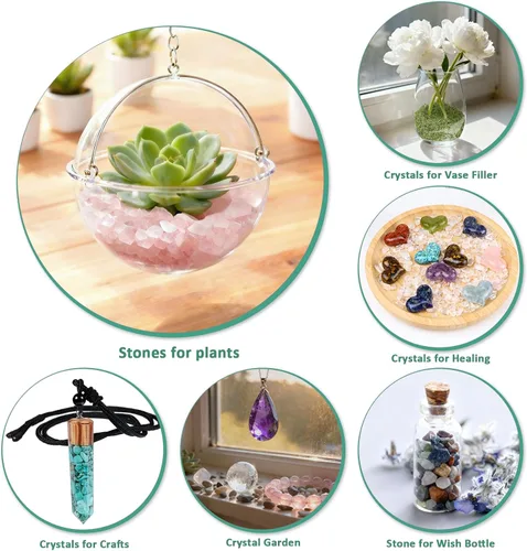 Miniatura 2 de Rockcloud Piedras trituradas pequeñas de 0.5 libras con bolsa de chakras, cristal de reiki curativo, decoración del hogar, aventurina verde Verde