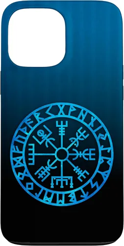 Funda nórdica para iPhone 13 Pro Max Vegvisir viking brújula símbolo de protección de runas celtas