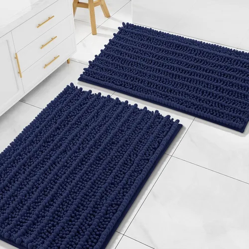 Miniatura 32 de Arotive Juego de 2 alfombras de baño de felpilla de lujo, extra suaves, absorbentes, peludas y alfombras de baño de contorno en forma de U