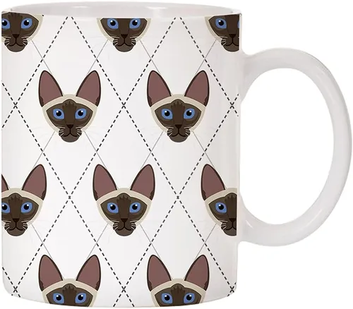 Miniatura 23 de Adorable Cat Breed Design Argyle Pattern Taza de café de cerámica (abisinian)