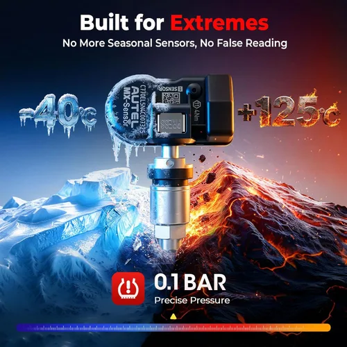 Miniatura 7 de Autel Juego de 4 sensores TPMS, sensor MX, sensor de presión de neumáticos MaxiTPMS 2 en 1 (315 MHz + 433 MHz), sensor OE de inserción programable