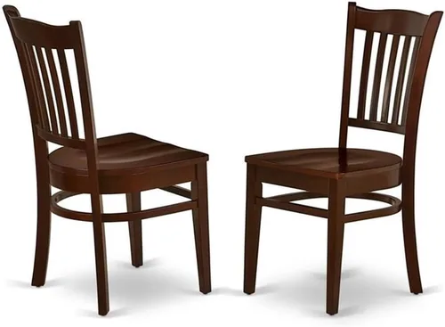 Miniatura 6 de East West Furniture GRC-BLK-W Groton - Sillas de comedor con respaldo de listones, sillas de cocina, juego de 2, color negro